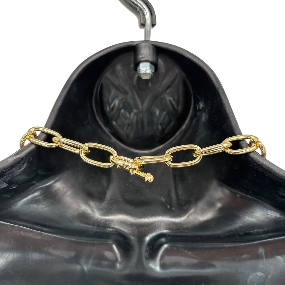 NEW SUGARFIX by BaubleBar Chain Link Statement Necklace Choker Gold Color - Picture 3 of 5